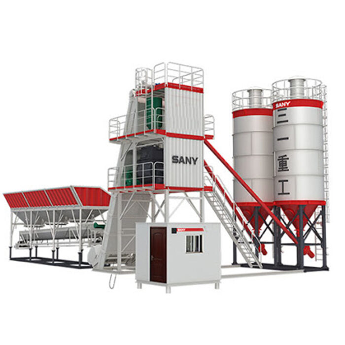 60M3/H CONCRETE BATCHING PLANT  Theoretical productivity : 60m3/h  Aggregate capacity : 3X10 m3 Silo capacity : 2X50t